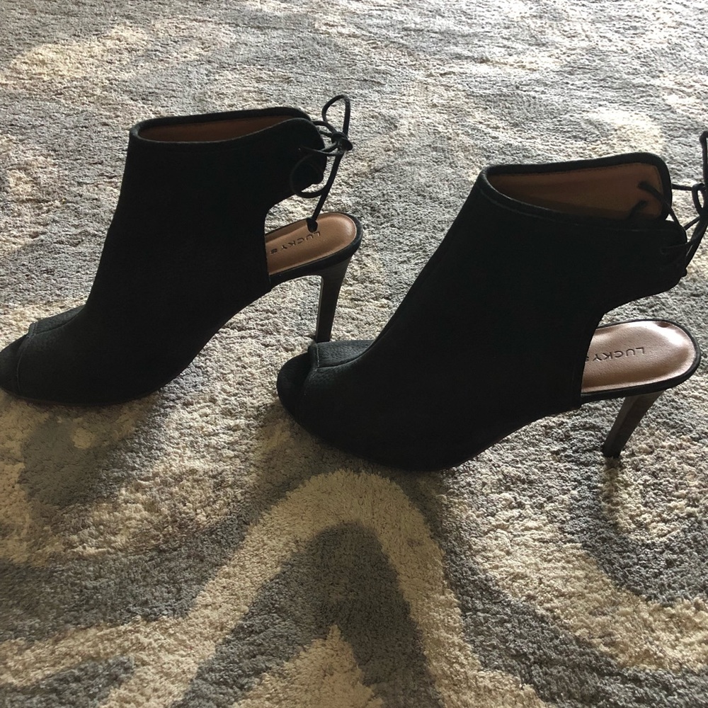 Lucky brand peep toe booties